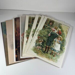 10 Vintage-Inspired Art Prints Featuring Children Nature & Animals Ephemera Lot